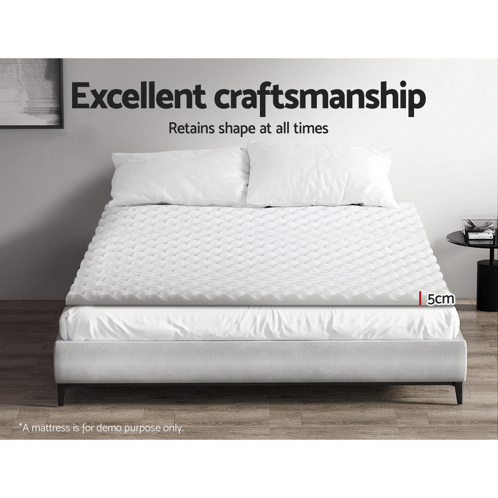 Giselle Bedding Memory Foam Mattress Topper Egg Crate 5cm