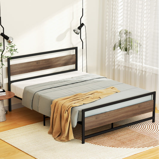 Artiss Bed Frame Size Metal Base Mattress Platform Foundation Black DREW