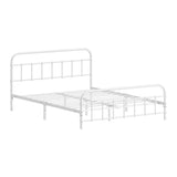 Oikiture Bed Frame Metal Double Size Bed Platform White