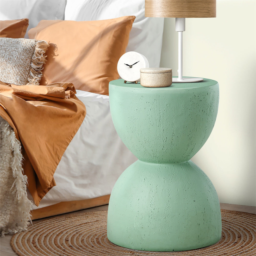 Oikiture Side Table Coffee Tables Stand Stone Green