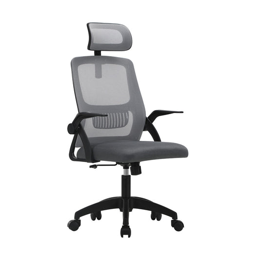 Oikiture Ergonomic Office Chair Back Support Dark Grey&Black
