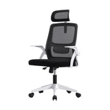 Oikiture Mesh Office Chair Fabric Seat Black&White