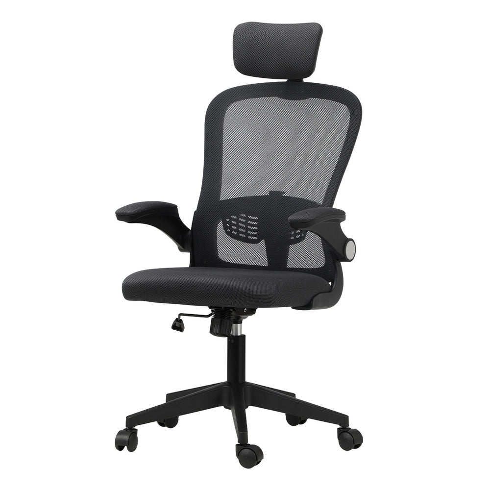 Oikiture Mesh Office Chair Executive Seat Racing Tilt DGY&BK