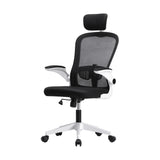 Oikiture Mesh Office Chair Fabric Seat White&Black