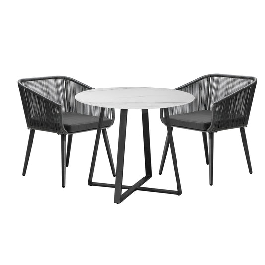 Livsip 3x Outdoor Dining Set Sintered Stone Table Bistro Set