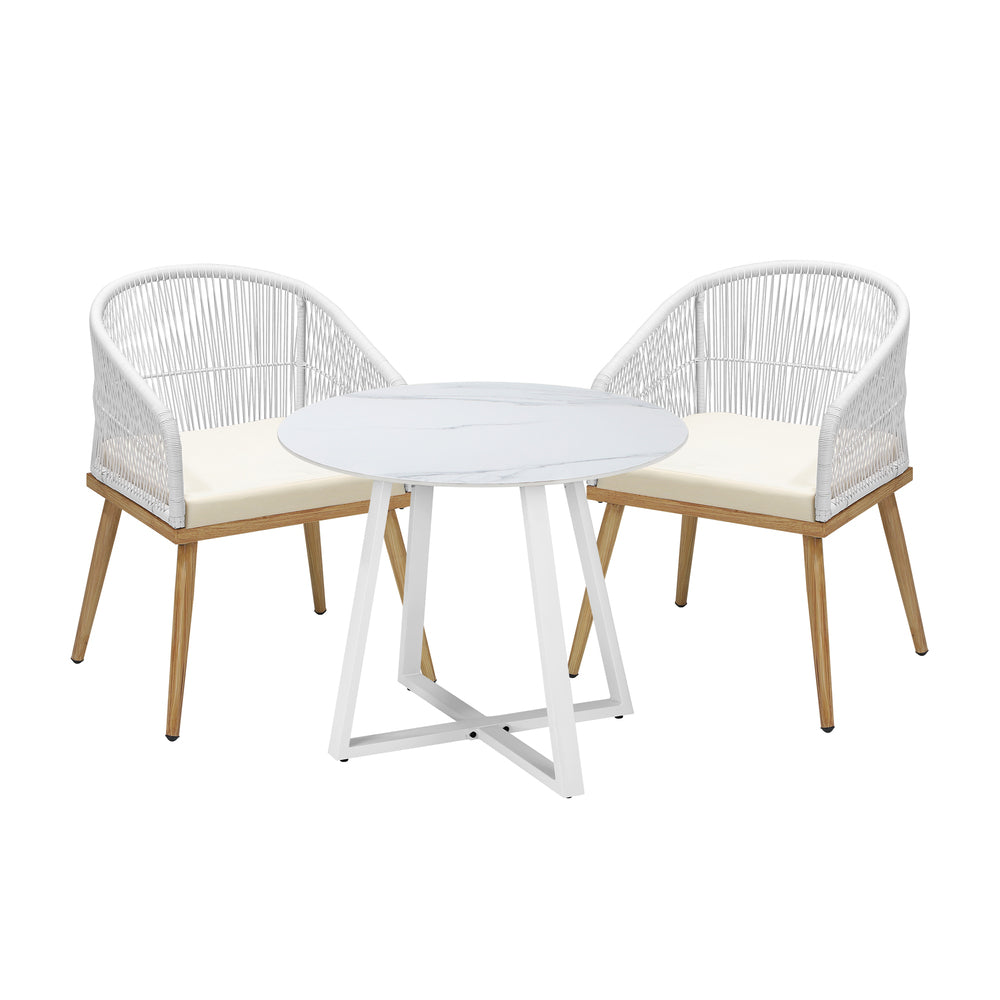 Livsip 3PCS Outdoor Dining Set Table&Chairs Bistro Set
