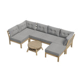 Livsip 7 Piece Outdoor Sofa Set 6-Seater Lounge Setting Grey