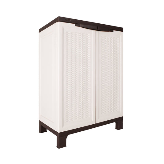 Livsip Outdoor Storage Cabinet Removable Shelf Lockable Beige