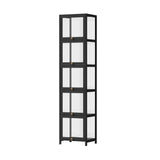 Oikiture Display Cabinet Slim 5-Tier Clear Black