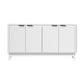Oikiture Buffet Sideboard Storage Cabinet 4 Doors Cupboard White