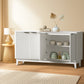 Oikiture Buffet Sideboard Storage Cabinet 4 Doors Cupboard White