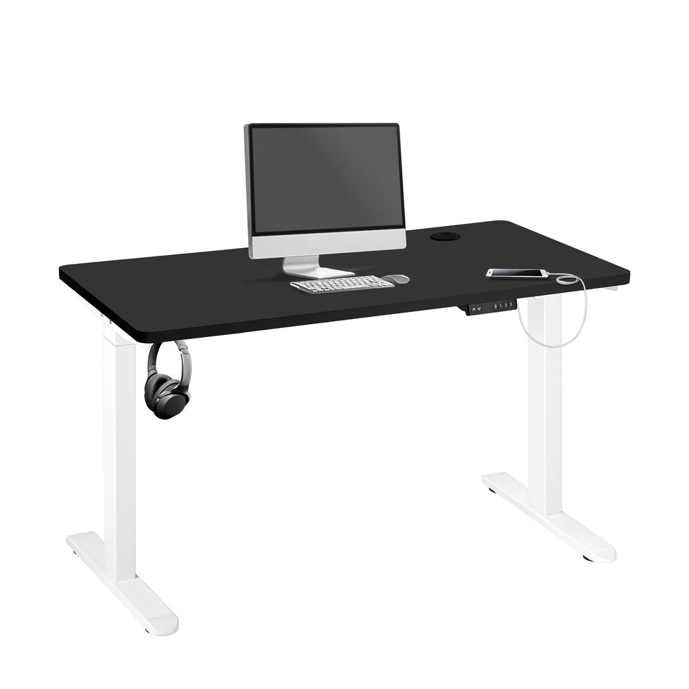 Oikiture Standing Desk Dual Motor Adjustable 120cm White&Black
