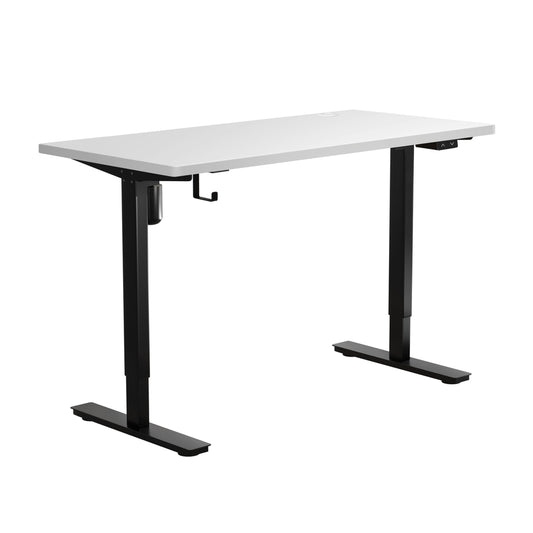 Oikiture Electric Standing Desk Single Motor Black&White 140cm