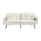 Oikiture 3-Seater Sofa Bed Convertible Boucle Sherpa Lounge Couch White