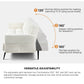 Oikiture 3-Seater Sofa Bed Convertible Boucle Sherpa Lounge Couch White
