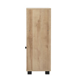 Oikiture Shoes Storage Cabinet 2 Doors Brown Set of 2