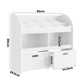 Oikiture Kids Bookshelf Toy Storage Box Organiser Display Shelf White