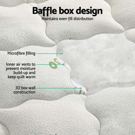 Giselle Bedding Mattress Topper Pillowtop Bamboo 7.5cm
