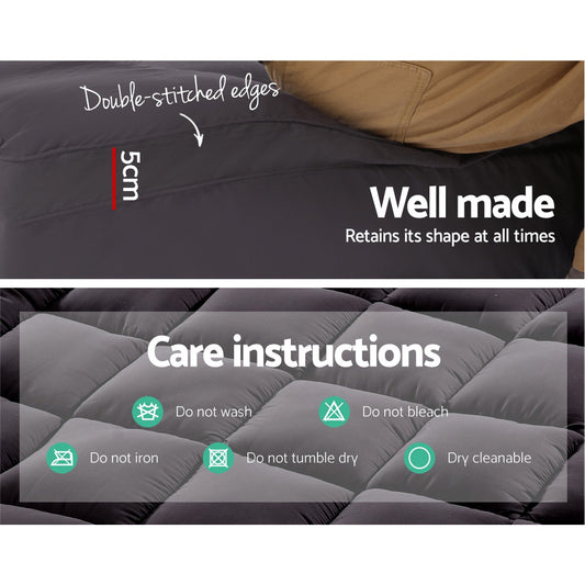 Giselle Bedding Mattress Topper Pillowtop Bamboo Charcoal