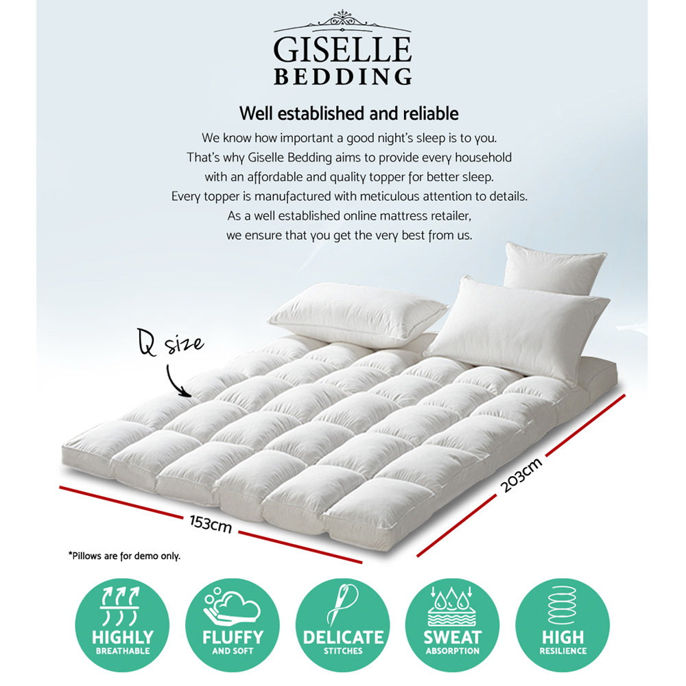 Giselle Bedding Mattress Topper Pillowtop Protector Pad