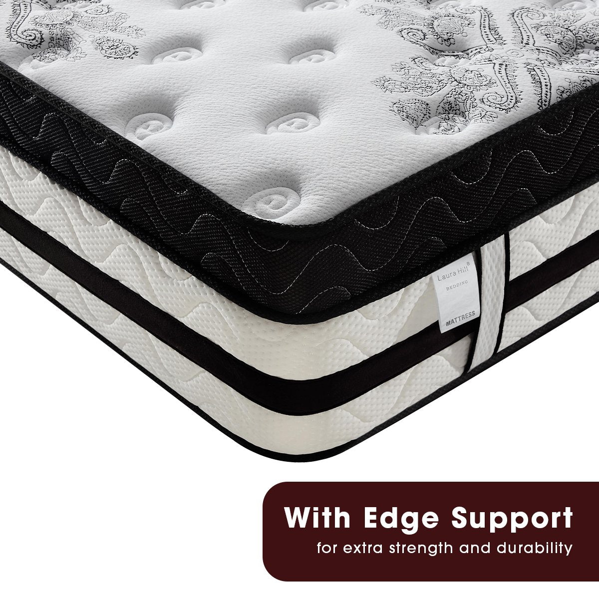 Laura Hill Mattress Bed Size Euro Top 5 Zone Spring Foam 34cm Bedding