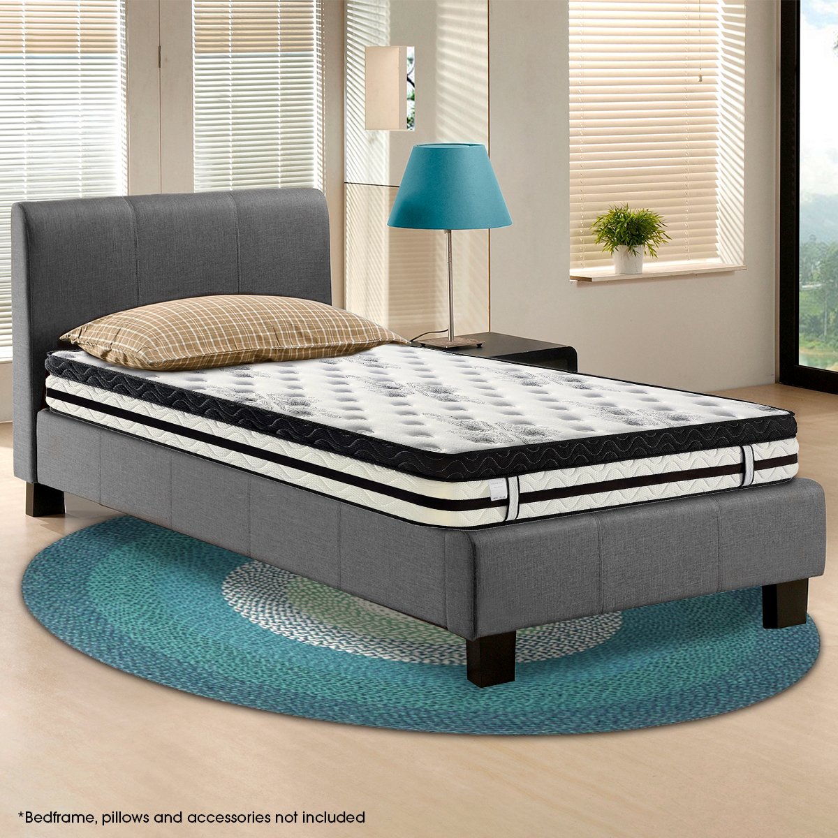 Laura Hill Mattress Bed Size Euro Top 5 Zone Spring Foam 34cm Bedding
