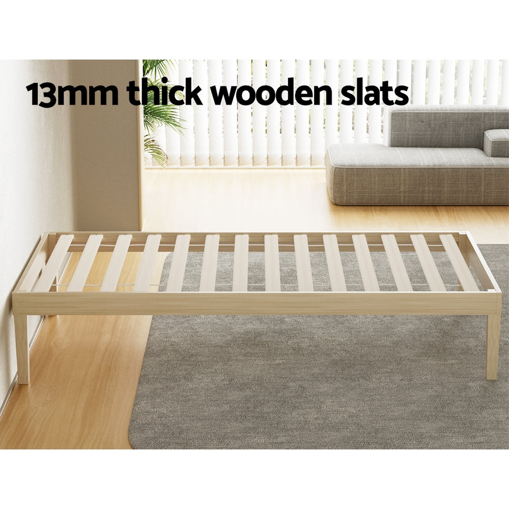 Artiss Bed Frame Wooden Base Mattress Platform Timber Pine BRUNO