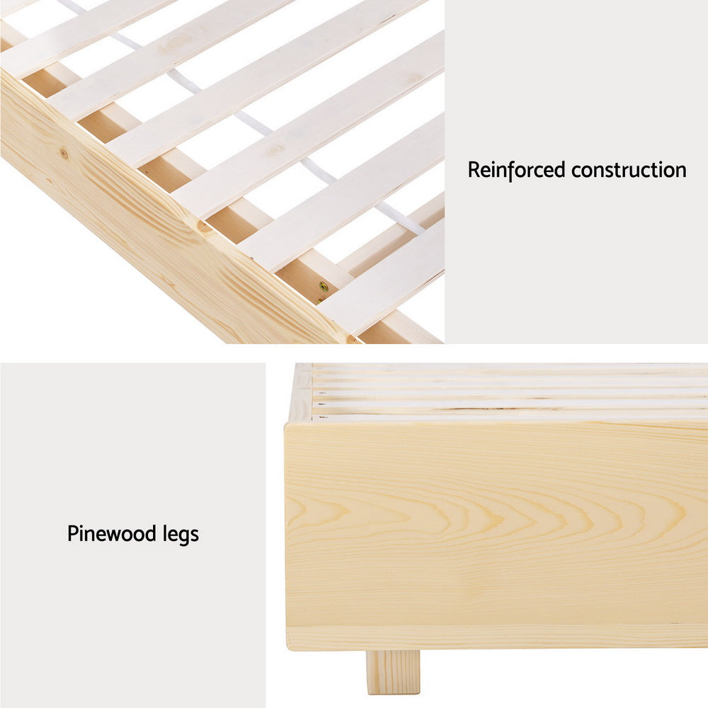 Artiss Bed Frame Floating Wooden Mattress Base Platform Timber ODIN